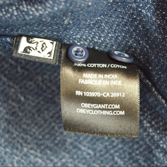 Obey Men’s Heavy Cotton Button Down Shacket Shirt | Medium - Picture 10 of 10